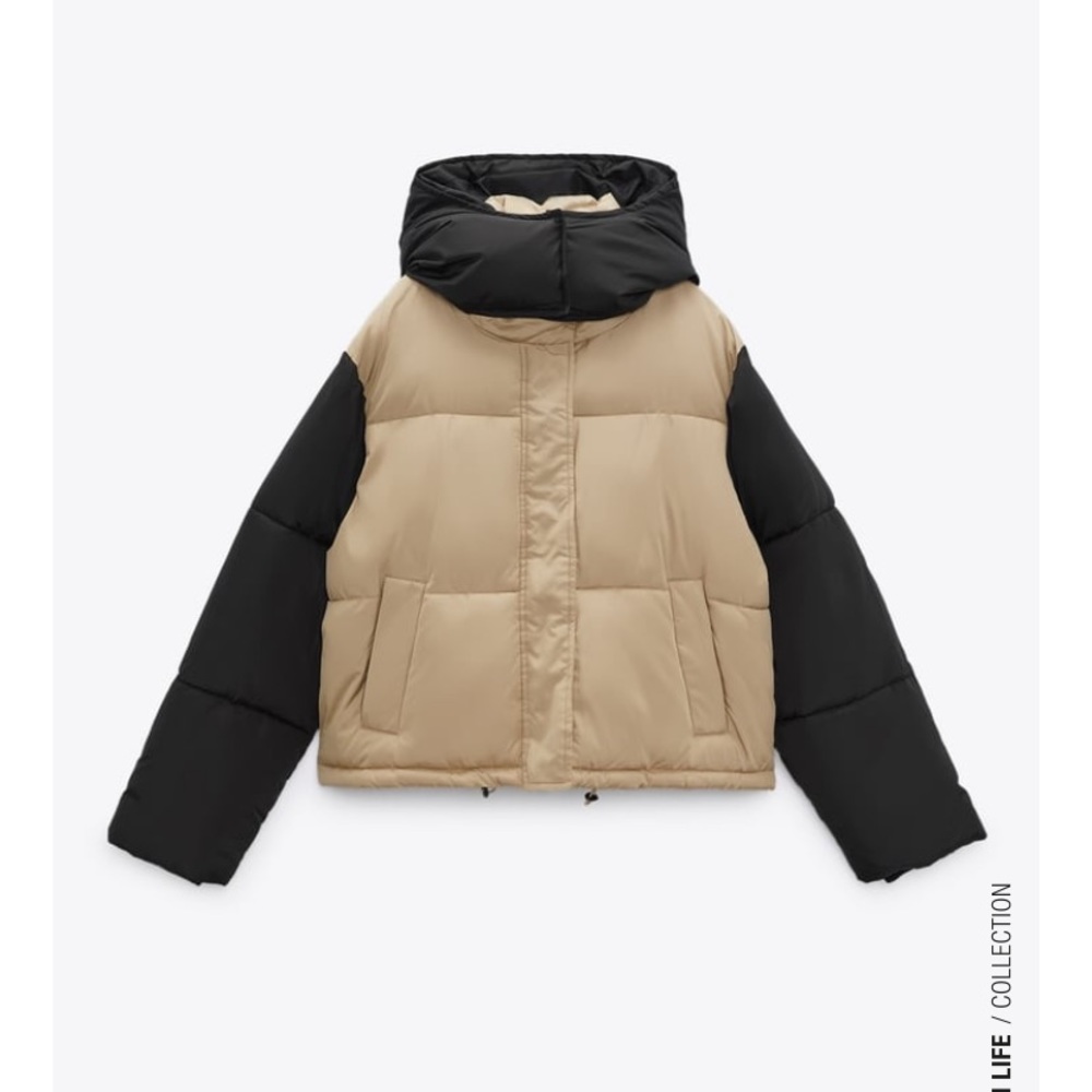 Zara BLOCK COLOR PUFFER JACKET